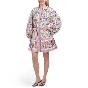 MISS JUNE multi Balloon Sleeve Mini Dress With Belt